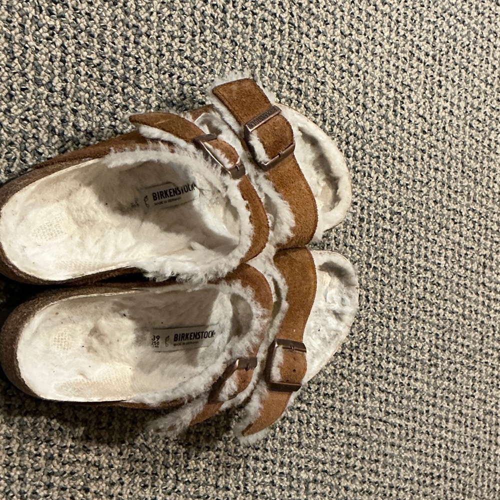 Birkenstock Brown Fuzzy Sandals